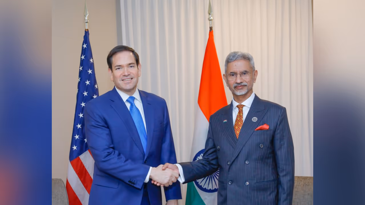 External Affairs Minister S Jaishankar meets United States Secretary of State Marco Rubio on the sidelines of the G7 Foreign Ministers’ Meeting in Niagara. (Photo: X/@DrSJaishankar)