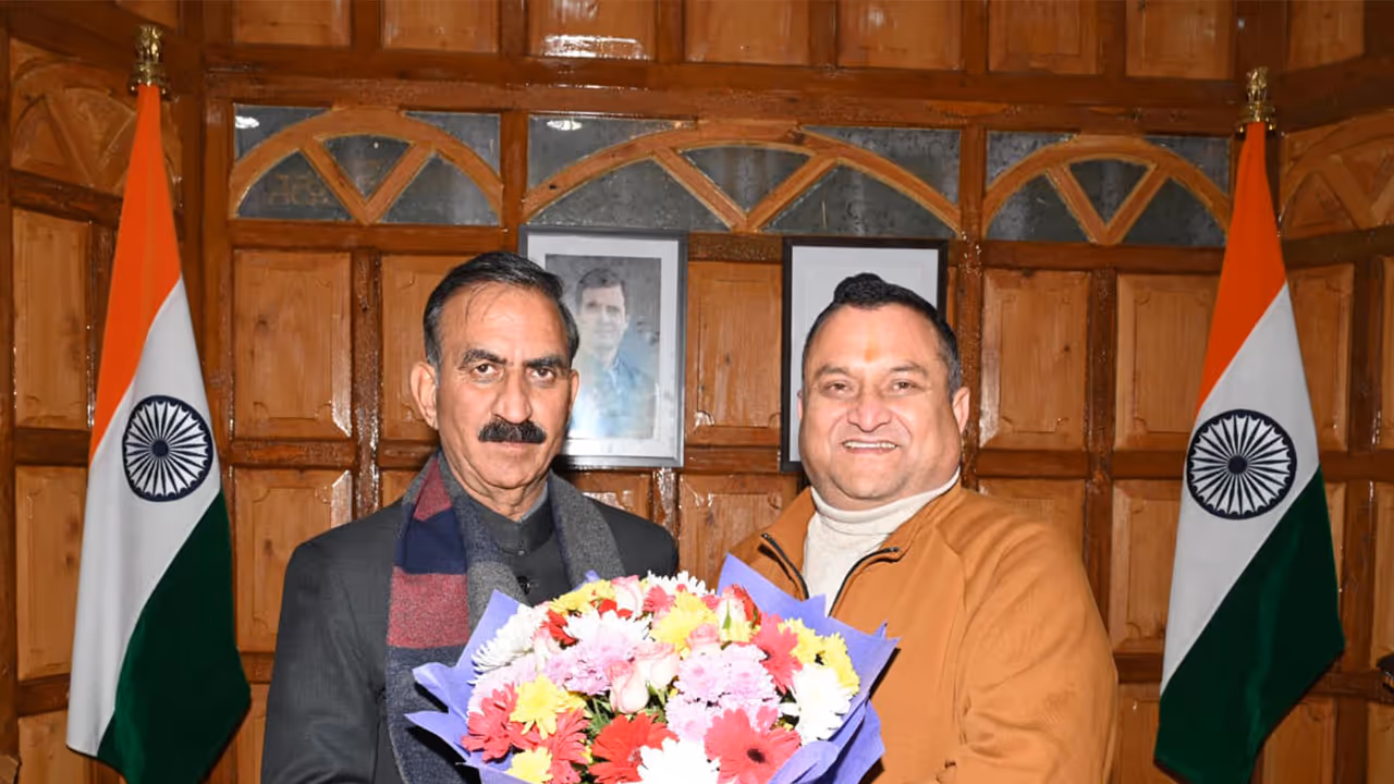 New HPCC Chief Vinay Kumar meets Himachal CM Thakur Sukhvinder Singh Sukhu in Shimla (Photo/CMO) New HPCC Chief Vinay Kumar meets Himachal CM Thakur Sukhvinder Singh Sukhu in Shimla (Photo/CMO)