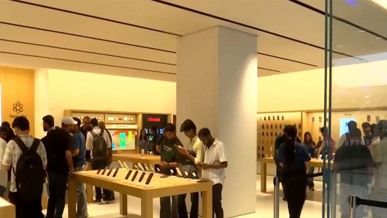 Visuals from Apple store at DLF Mall of India in Noida (Photo/ANI) Visuals from Apple store at DLF Mall of India in Noida (Photo/ANI)