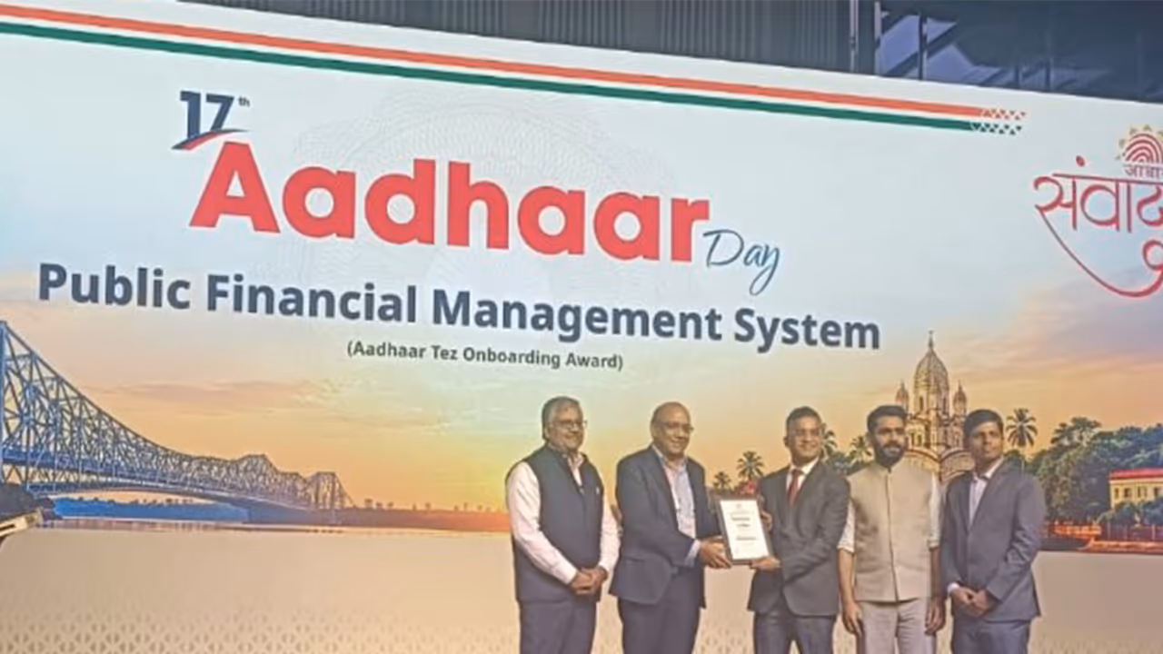 PFMS recognised by UIDAI for fastest onboarding as Aadhaar Authentication User Agency. (Photo X/@CGAofIndia) PFMS recognised by UIDAI for fastest onboarding as Aadhaar Authentication User Agency. (Photo X/@CGAofIndia)