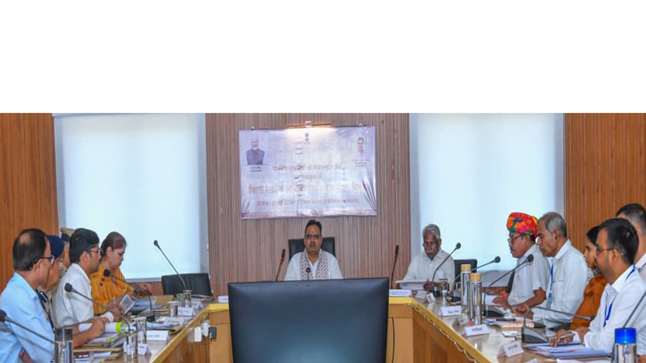 Rajasthan Chief Minister Bhajanlal Sharma holds meeting with District Level officials (Photo/ANI) Rajasthan Chief Minister Bhajanlal Sharma holds meeting with District Level officials (Photo/ANI)
