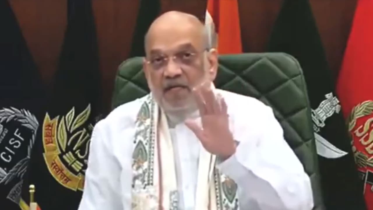 Union Home Minister Amit Shah addresses distribution ceremony through video conferencing (Photo: ANI) Union Home Minister Amit Shah addresses distribution ceremony through video conferencing (Photo: ANI)