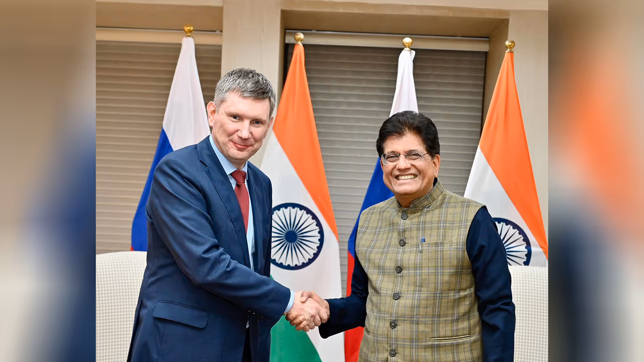 Union Commerce Minister Piyush Goyal with Russian Economic Development Minister Maxim Reshetnikov (Photo/X@PiyushGoyal) Union Commerce Minister Piyush Goyal with Russian Economic Development Minister Maxim Reshetnikov (Photo/X@PiyushGoyal)