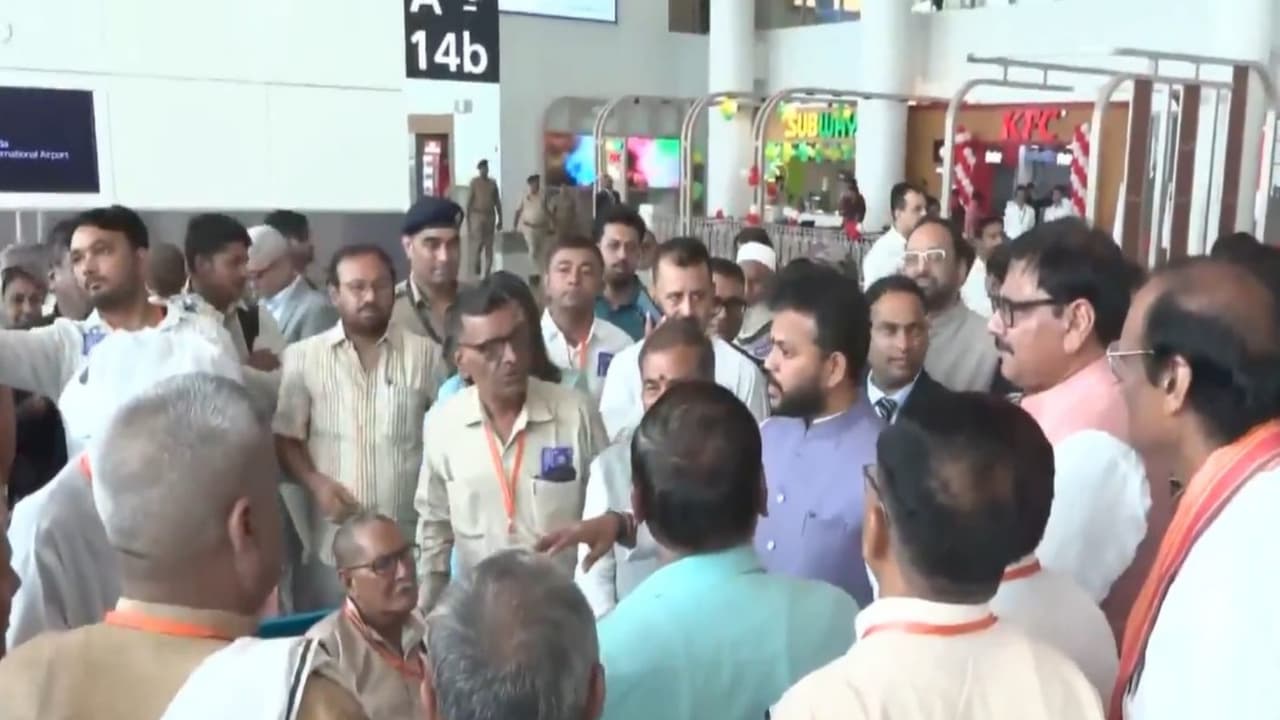 Union Civil Aviation Minister Ram Mohan Naidu meets farmers at Noida Airport (Photo/ANI) Union Civil Aviation Minister Ram Mohan Naidu meets farmers at Noida Airport (Photo/ANI)