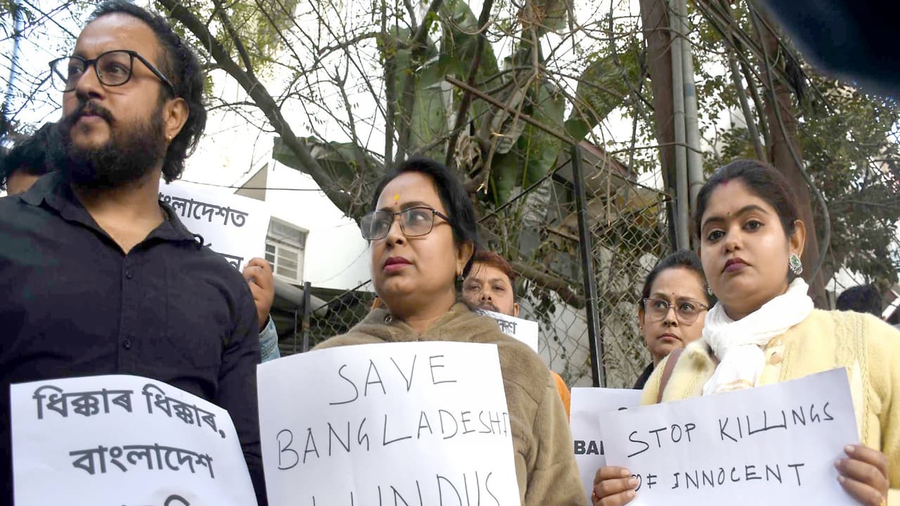 A protest in India over targeting of Hindus in Bangladesh (File Photo/ANI) A protest in India over targeting of Hindus in Bangladesh (File Photo/ANI)
