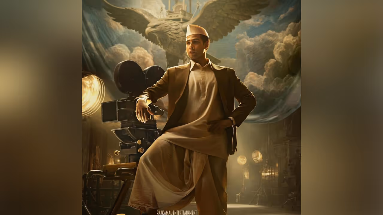 Siddhant Chaturvedi as filmmaker V. Shantaram (Image source: Instagram@cameratakefilms) Siddhant Chaturvedi as filmmaker V. Shantaram (Image source: Instagram@cameratakefilms)