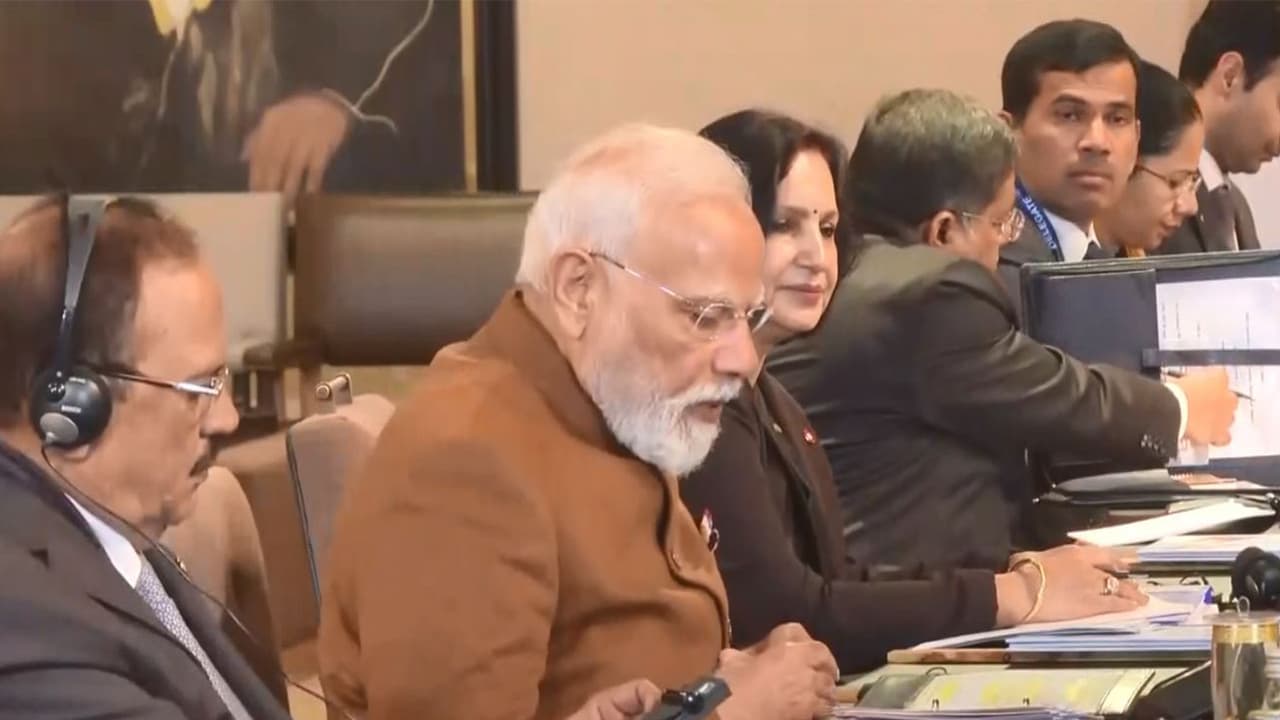 Prime Minister Narendra Modi during a bilateral meeting with the Jordanian leadership in Amman as part of his official visit to Jordan. (Photo/ANI) Prime Minister Narendra Modi during a bilateral meeting with the Jordanian leadership in Amman as part of his official visit to Jordan. (Photo/ANI)