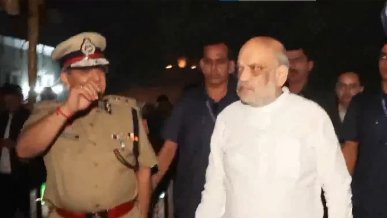 Union Home Minister Amit Shah at the spot (Photo/ANI) 