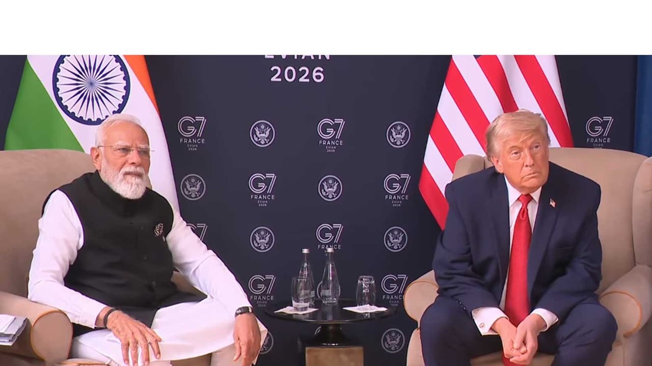 Prime Minister Narendra Modi and US President Donald Trump during bilateral meeing at G7 Summit, France (Photo/X/@WhiteHouse) Prime Minister Narendra Modi and US President Donald Trump during bilateral meeing at G7 Summit, France (Photo/X/@WhiteHouse)