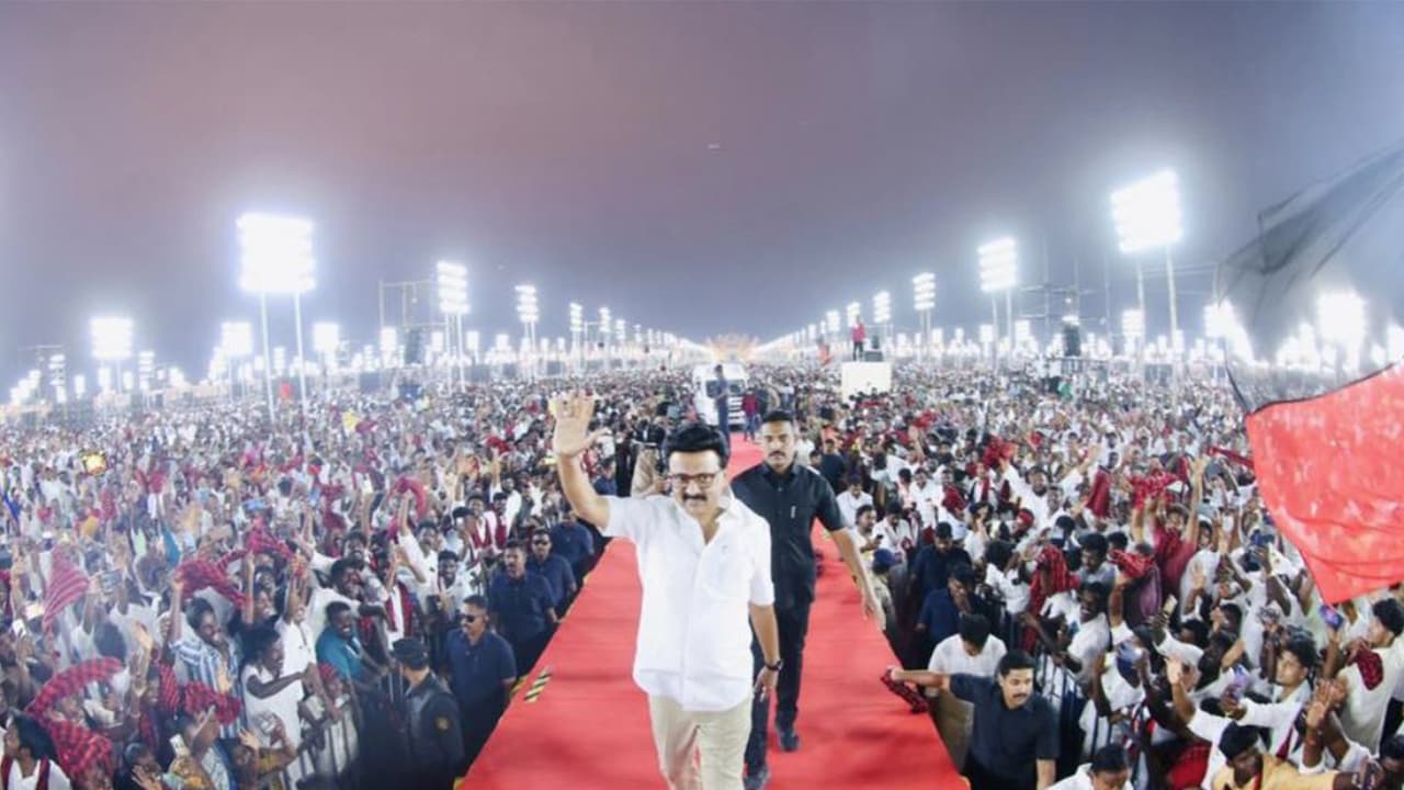 Tamil Nadu CM MK Stalin at a campaign event (Photo/@mkstalin) Tamil Nadu CM MK Stalin at a campaign event (Photo/@mkstalin)