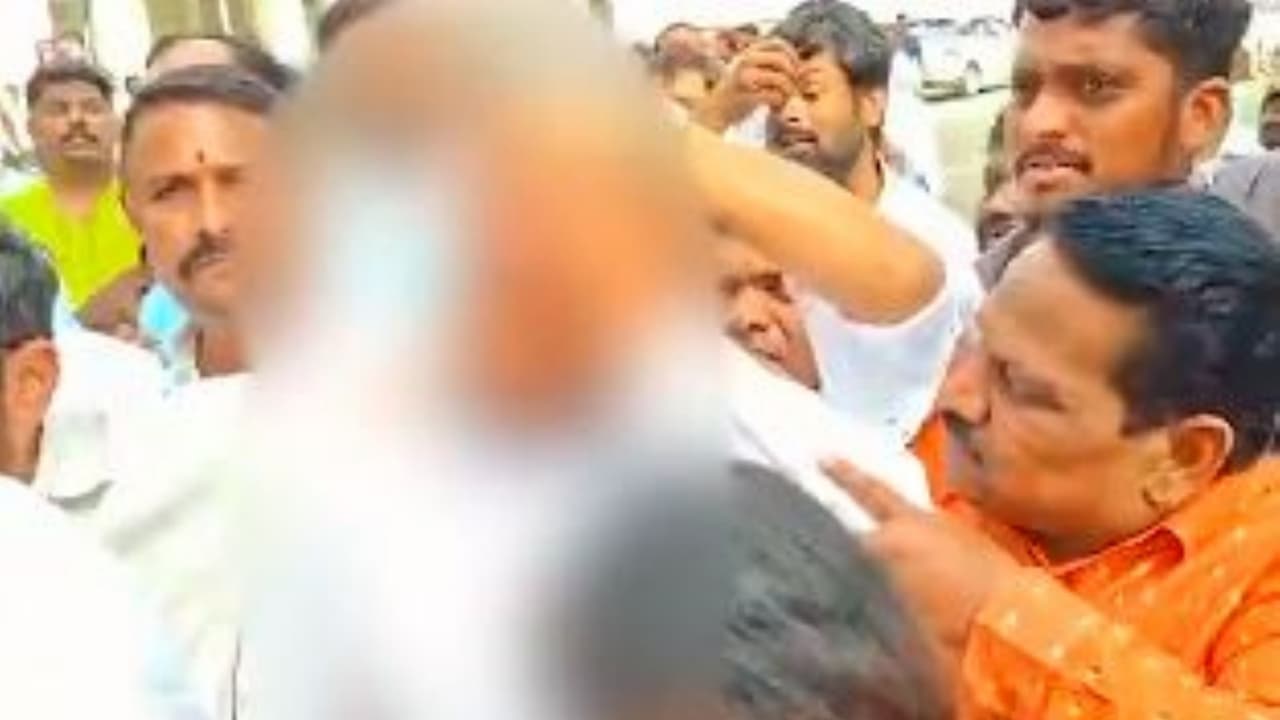 Several injured after a stone pelting incident took place between Congress and BJP (Photo/ANI) Several injured after a stone pelting incident took place between Congress and BJP (Photo/ANI)