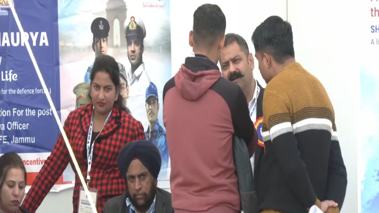 Directorate General Resettlement (DGR) Ex Servicemen Job Fair, Jammu (Photo/ANI)