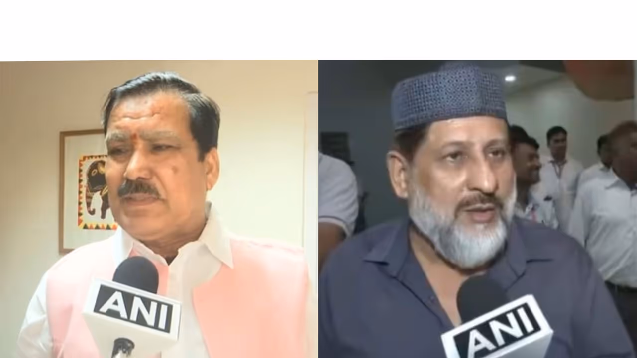 MP Minister Gautam Tetwal (L) and Congress MLA Arif Masood (Photo/ANI) MP Minister Gautam Tetwal (L) and Congress MLA Arif Masood (Photo/ANI)