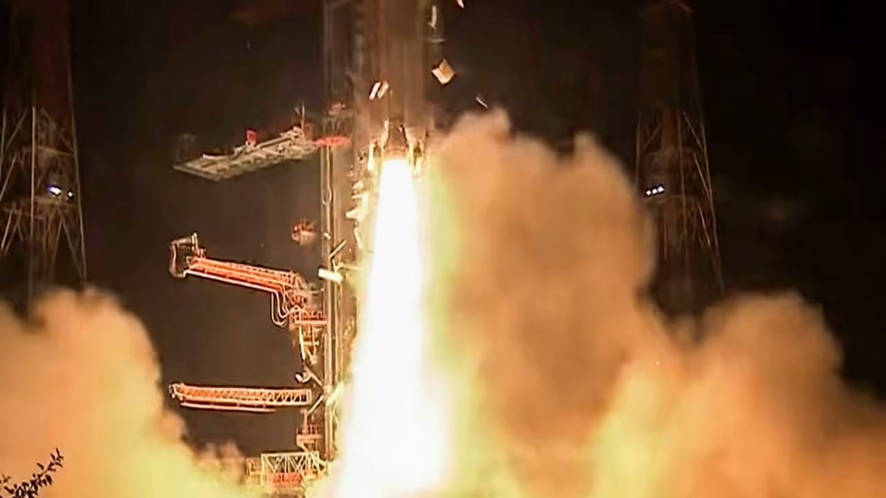 ISRO launches the GSLV F17/EOS 05 mission from the Second Launch Pad at Satish Dhawan Space Centre, in Sriharikota on Friday. (Photo/ x/@isro) ISRO launches the GSLV F17/EOS 05 mission from the Second Launch Pad at Satish Dhawan Space Centre, in Sriharikota on Friday. (Photo/ x/@isro)