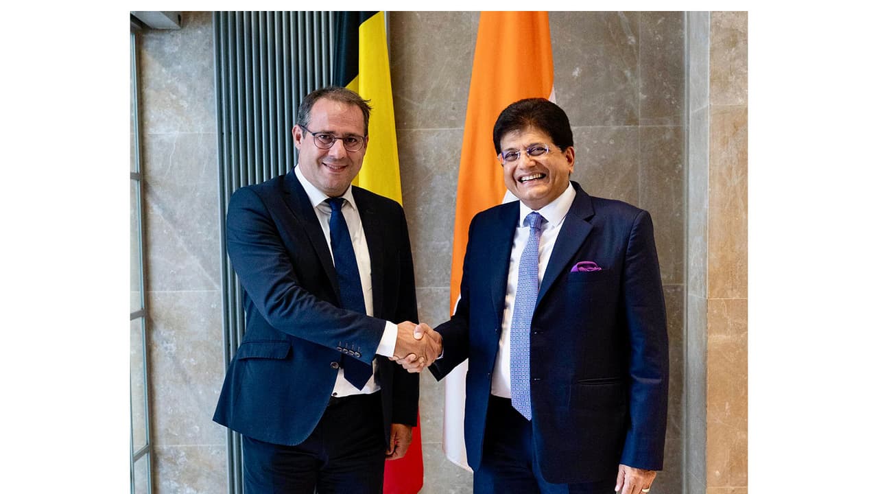 Union Minister of Commerce and Industry Piyush Goyal with Belgium's Deputy Prime Minister and Minister of Employment, Economy and Agriculture, David Clarinval (Photo/X@PiyushGoyal) Union Minister of Commerce and Industry Piyush Goyal with Belgium's Deputy Prime Minister and Minister of Employment, Economy and Agriculture, David Clarinval (Photo/X@PiyushGoyal)
