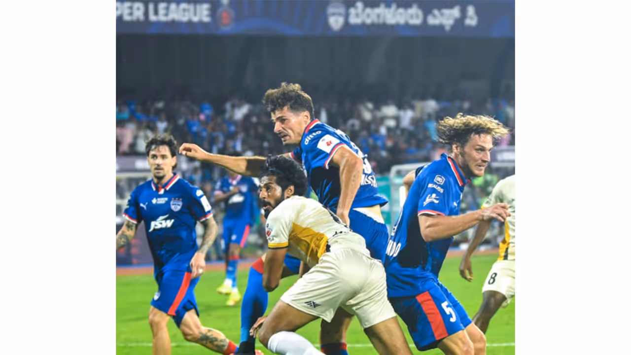 Bengaluru FC and SC Delhi players in action during the ISL 2026 27 match (Photo: ISL) Bengaluru FC and SC Delhi players in action during the ISL 2026 27 match (Photo: ISL)