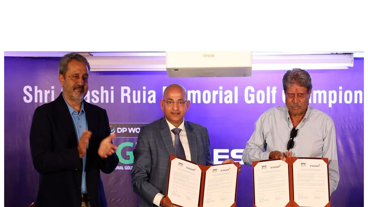 Amandeep Johl (from left), Amit Bajaj and Kapil Dev at the launch of Shri Shashi Ruia Memorial Golf Championship in Mumbai. (Photo: PGTI) Amandeep Johl (from left), Amit Bajaj and Kapil Dev at the launch of Shri Shashi Ruia Memorial Golf Championship in Mumbai. (Photo: PGTI)