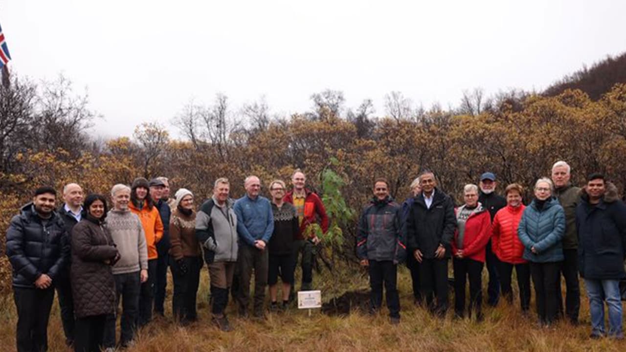 Minister of State for External Affairs and Environment, Forest and Climate Change, Kirti Vardhan Singh, during his visit to Thorsmork Forest in Iceland, where he planted a Rowan sapling as part of Prime Minister Shri Narendra Modi ji’s ‘Ek Ped Maa Ke Naam’ initiative. (Photo: X/@KVSinghMPGonda) Minister of State for External Affairs and Environment, Forest and Climate Change, Kirti Vardhan Singh, during his visit to Thorsmork Forest in Iceland, where he planted a Rowan sapling as part of Prime Minister Shri Narendra Modi ji’s ‘Ek Ped Maa Ke Naam’ initiative. (Photo: X/@KVSinghMPGonda)