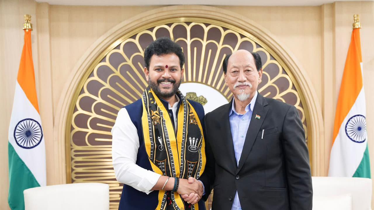 Union Minister for Civil Aviation Ram Mohan Naidu Kinjarapu and Nagaland Chief Minister Neiphiu Rio (Photo: x/@RamMNK) Union Minister for Civil Aviation Ram Mohan Naidu Kinjarapu and Nagaland Chief Minister Neiphiu Rio (Photo: x/@RamMNK)
