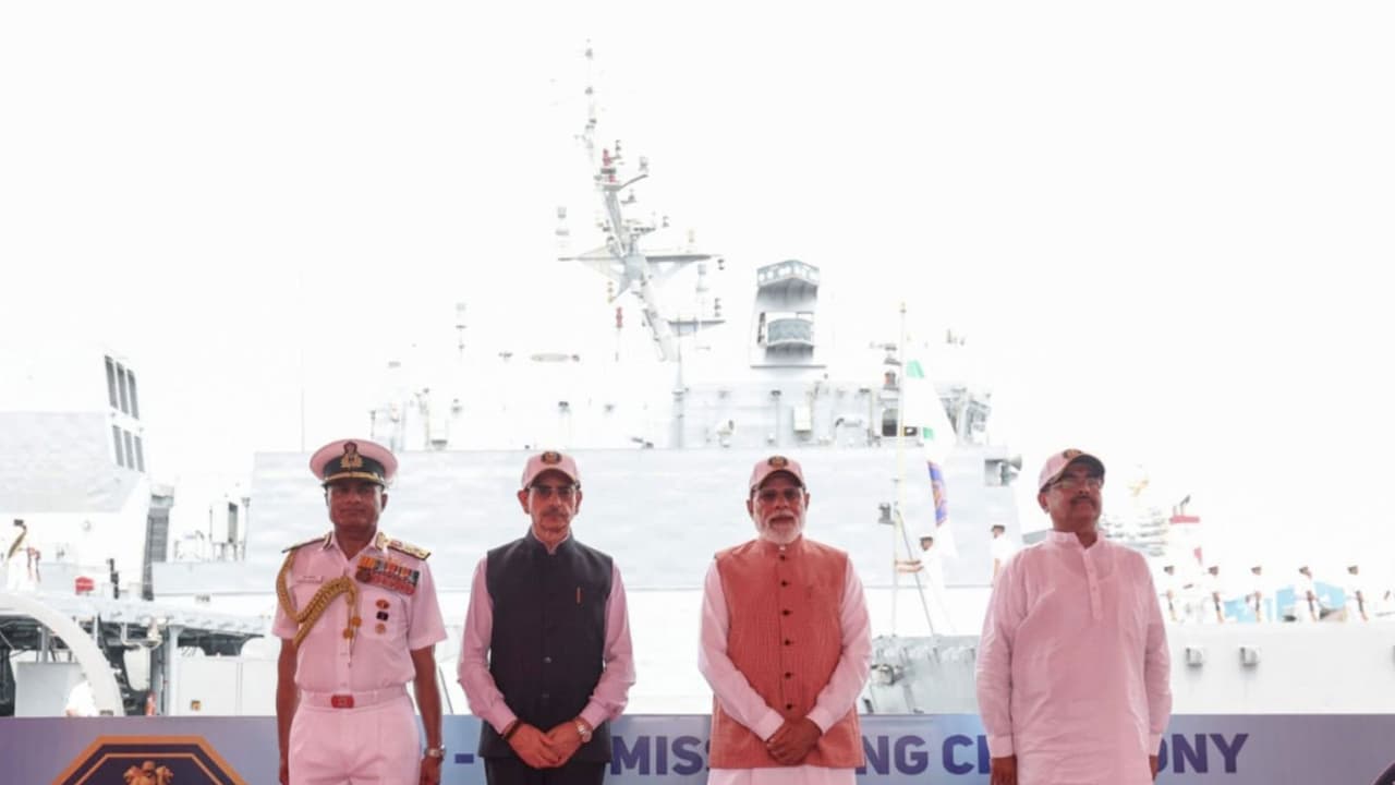PM Modi at the commissioning event of three indigenous warships (Photo/@narendramodi/X) PM Modi at the commissioning event of three indigenous warships (Photo/@narendramodi/X)