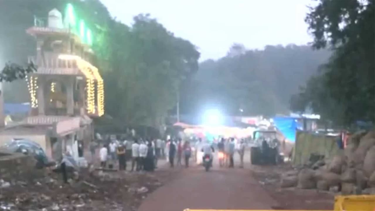 Visual show area near Sheetla Mata Temple where a truck ran over several people (Photo/ANI) Visual show area near Sheetla Mata Temple where a truck ran over several people (Photo/ANI)