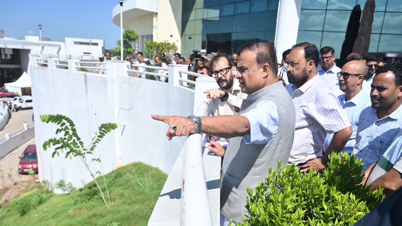 Assam CM Himanta Biswa Sarma inspects ongoing works at Guwahati Science City (Photo/ANI) Assam CM Himanta Biswa Sarma inspects ongoing works at Guwahati Science City (Photo/ANI)