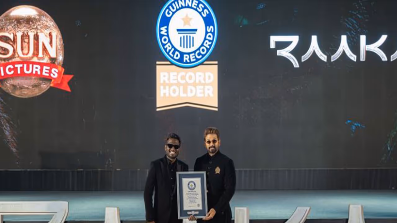 Allu Arjun and Atlee with Guinness World Records Certificate (Photo/X@SunPictures) Allu Arjun and Atlee with Guinness World Records Certificate (Photo/X@SunPictures)