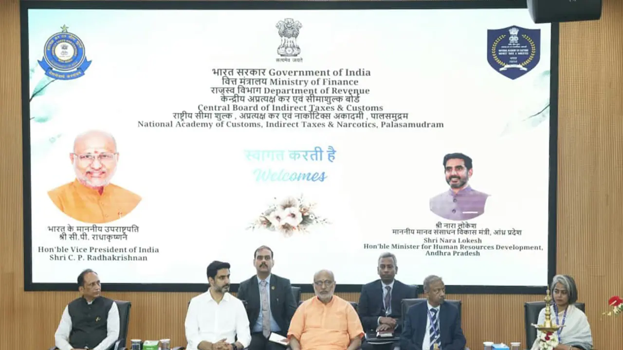 Vice President addresses civil services officer trainees at NACIN, Palasamudram, Andhra Pradesh (Photo/X@VPIndia)