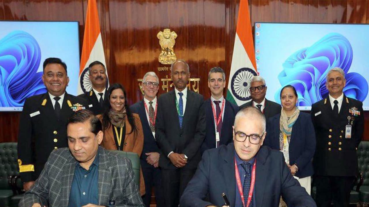 Ministry of Defence officials ink contract for the Black Shark Torpedoes. (File Photo/ PIB) Ministry of Defence officials ink contract for the Black Shark Torpedoes. (File Photo/ PIB)