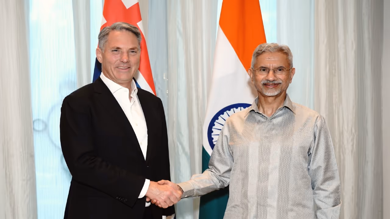 External Affairs Minister S Jaishankar meets Australian Deputy Prime Minister and Defence Minister Richard Marles in New Delhi. (Photo: X/@DrSJaishankar) External Affairs Minister S Jaishankar meets Australian Deputy Prime Minister and Defence Minister Richard Marles in New Delhi. (Photo: X/@DrSJaishankar)