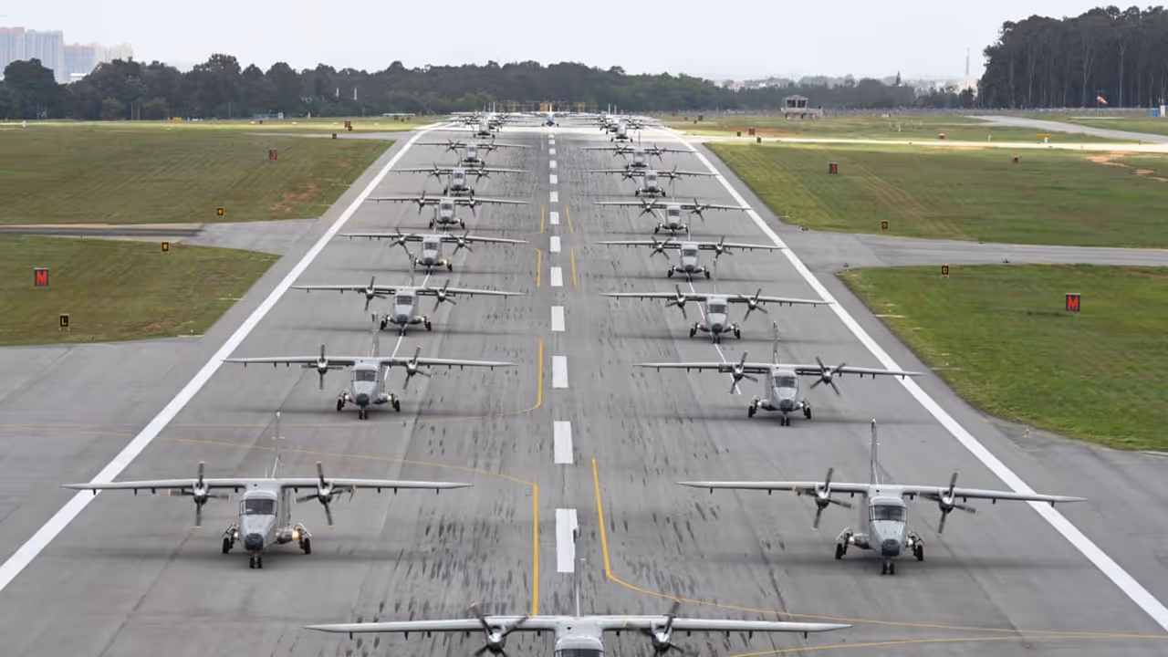 Elephant walk of Dornier 228 aircraft fleet (Photo/X@tracomiaf) Elephant walk of Dornier 228 aircraft fleet (Photo/X@tracomiaf)