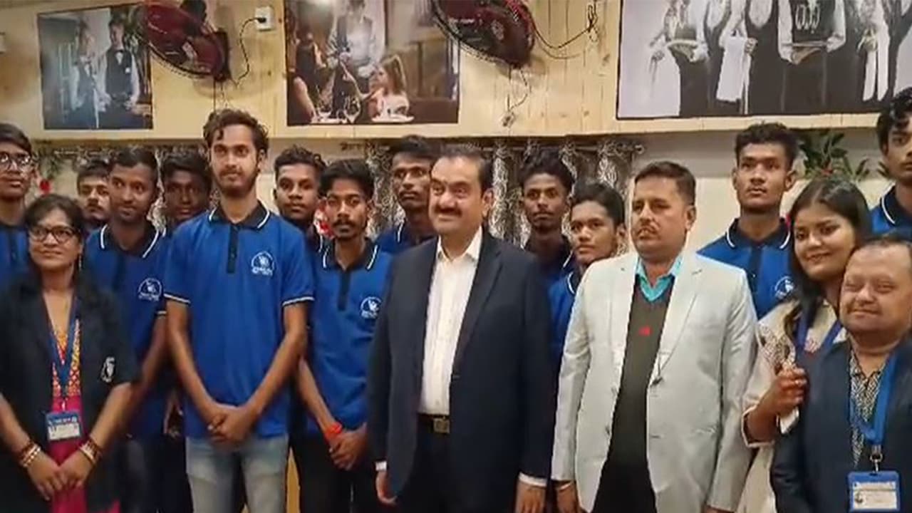 Adani Group Chairman Gautam Adani interacted with differently abled children in Dhanbad school (Photo/ANI) Adani Group Chairman Gautam Adani interacted with differently abled children in Dhanbad school (Photo/ANI)
