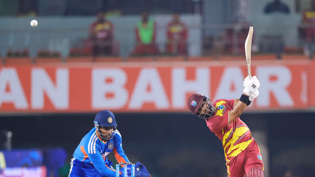 West Indies skipper Shai Hope plays a shot during the 2nd T20I against India (Photo/ANI) West Indies skipper Shai Hope plays a shot during the 2nd T20I against India (Photo/ANI)