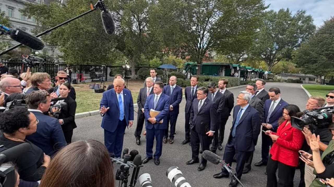 US President Donald Trump with Tech CEOs (Photo/ANI) US President Donald Trump with Tech CEOs (Photo/ANI)