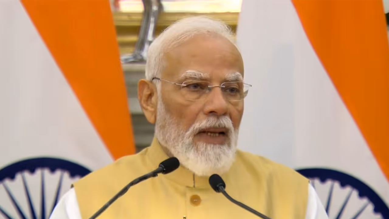 PM Modi addressing joint statement at Hyderabad House in New Delhi on July 2 (Photo/ANI) PM Modi addressing joint statement at Hyderabad House in New Delhi on July 2 (Photo/ANI)