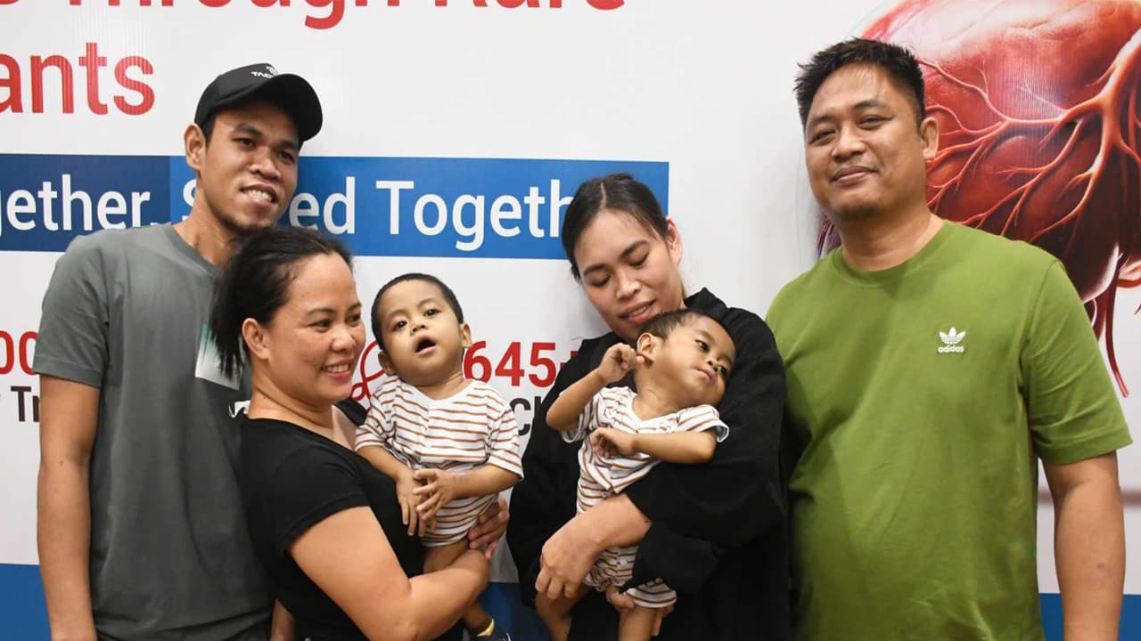 Family members of 23 month old twins from the Philippines. (Photo/ANI) Family members of 23 month old twins from the Philippines. (Photo/ANI)