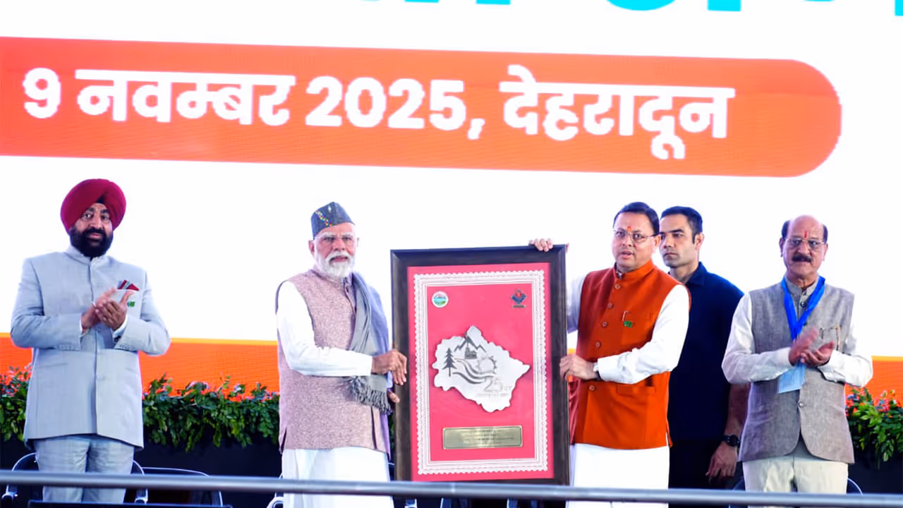 PM Modi releases special postal stamp series marking Uttarakhand’s Silver Jubilee (Photo/ANI)