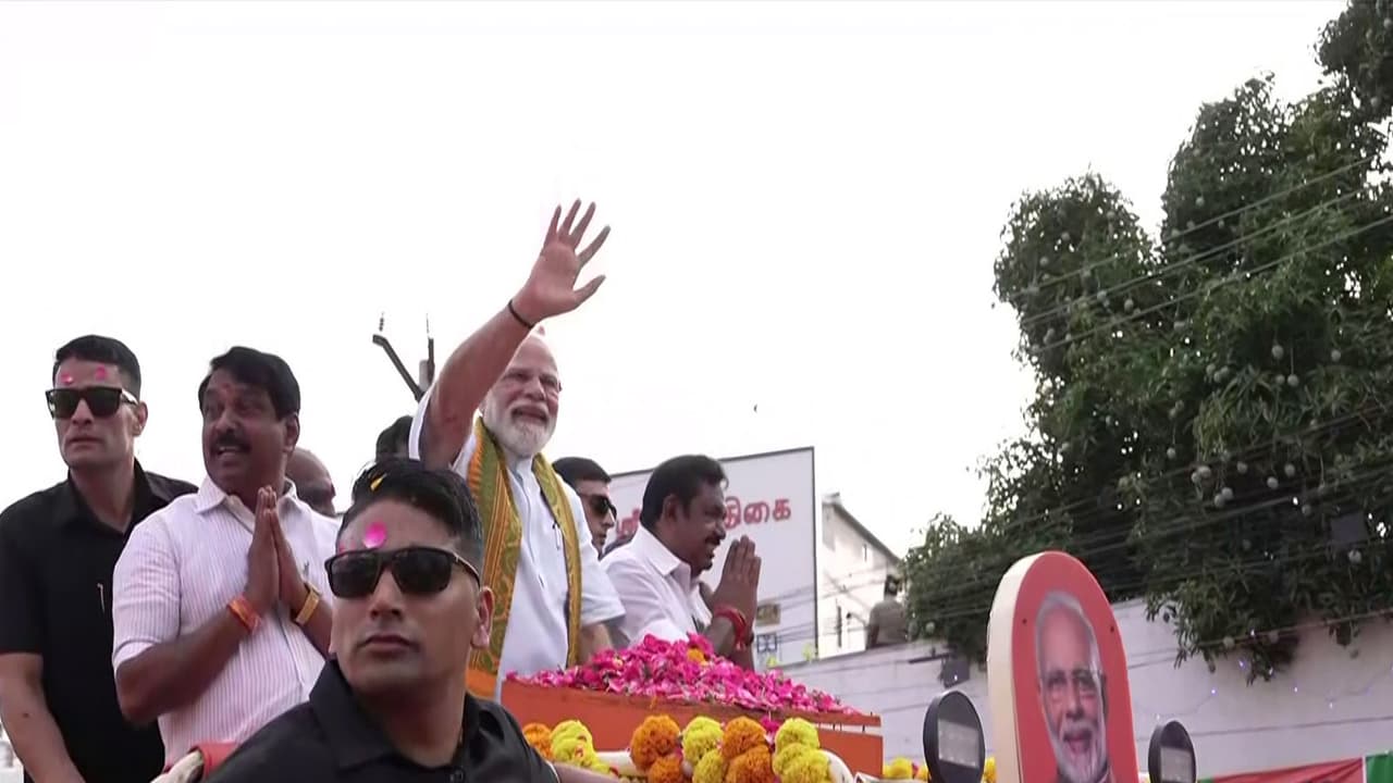 Prime Minister Narendra Modi with Tamil Nadu BJP president Nainar Nagenthran and AIADMK chief Edappadi K. Palaniswami (Photo/ANI) Prime Minister Narendra Modi with Tamil Nadu BJP president Nainar Nagenthran and AIADMK chief Edappadi K. Palaniswami (Photo/ANI)
