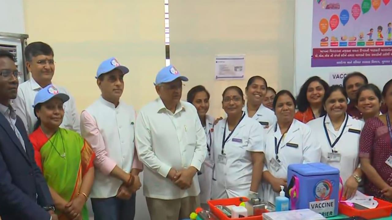 Gujarat CM Bhupendra Patel launches statewide free HPV vaccination mega campaign from Sola Civil Hospital, Ahmedabad (Photo: x/@Bhupendrapbjp) Gujarat CM Bhupendra Patel launches statewide free HPV vaccination mega campaign from Sola Civil Hospital, Ahmedabad (Photo: x/@Bhupendrapbjp)