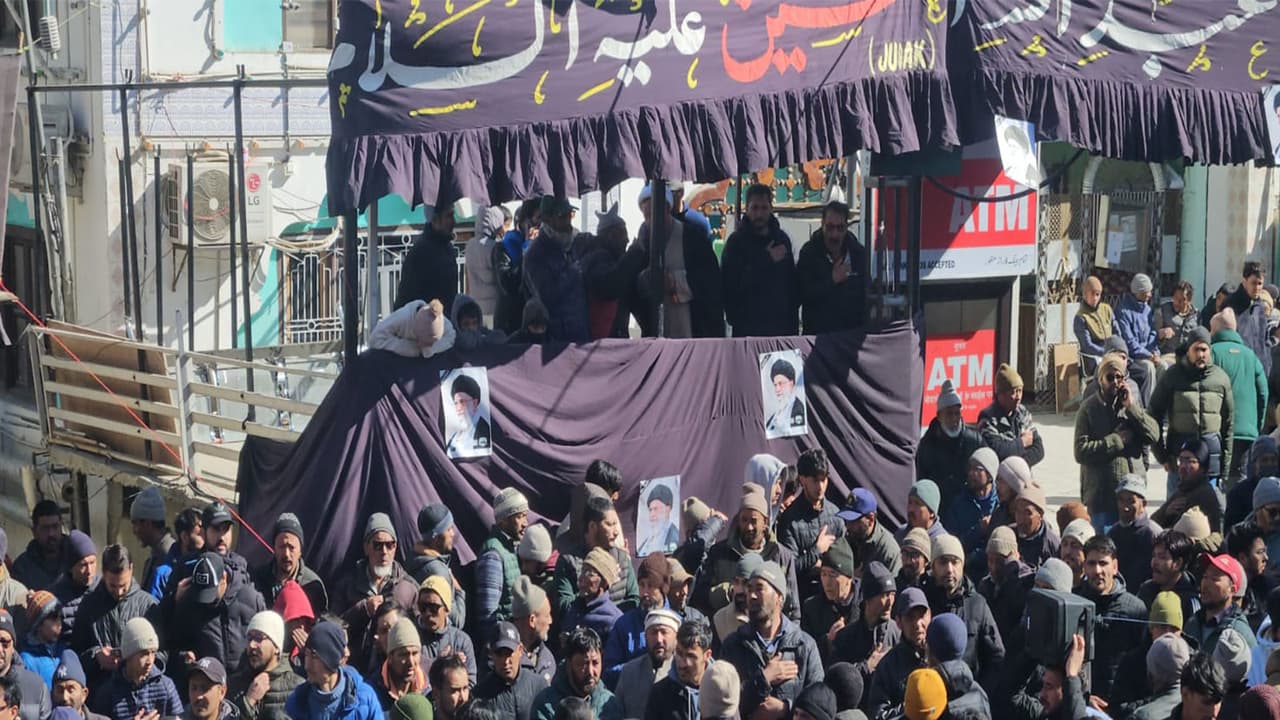 People in Ladakh mourn death of Ayatollah Ali Khamenei (Photo/ANI) People in Ladakh mourn death of Ayatollah Ali Khamenei (Photo/ANI)