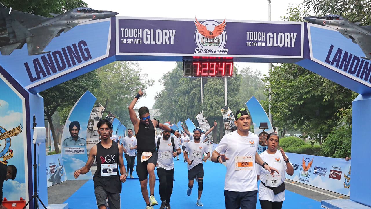 First ever Sekhon Indian Air Force Marathon 2025 concluded (Photo: x/@SpokespersonMoD) First ever Sekhon Indian Air Force Marathon 2025 concluded (Photo: x/@SpokespersonMoD)