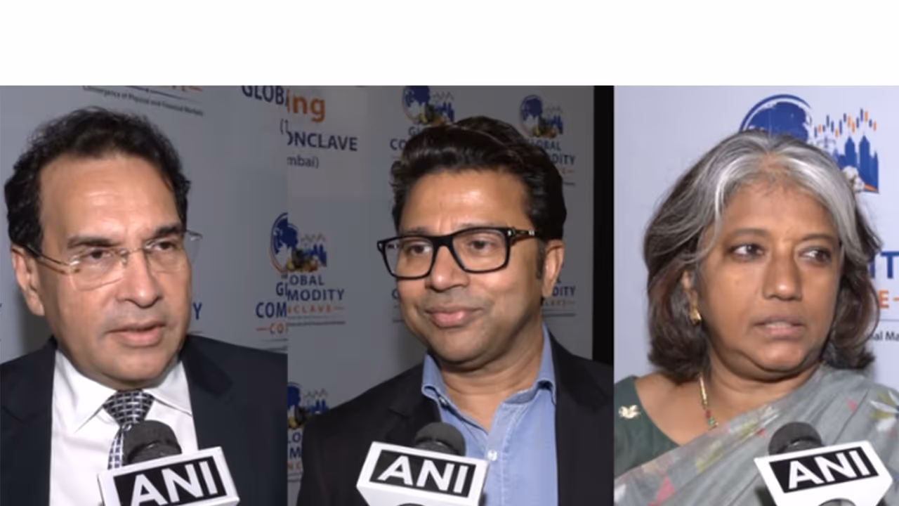Sushil Kothari, President, Bharat Metal Exchange, Ajay Garg, Alternate President, CPAI and Praveena Rai, MD & CEO, MCX India (Photo/ANI) Sushil Kothari, President, Bharat Metal Exchange, Ajay Garg, Alternate President, CPAI and Praveena Rai, MD & CEO, MCX India (Photo/ANI)