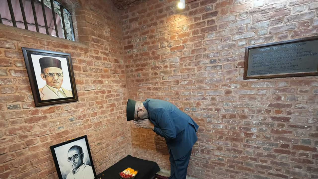 VP CP Radhakrishnan pays homage to Veer Savarkar (Photo/X/@VPIndia) VP CP Radhakrishnan pays homage to Veer Savarkar (Photo/X/@VPIndia)