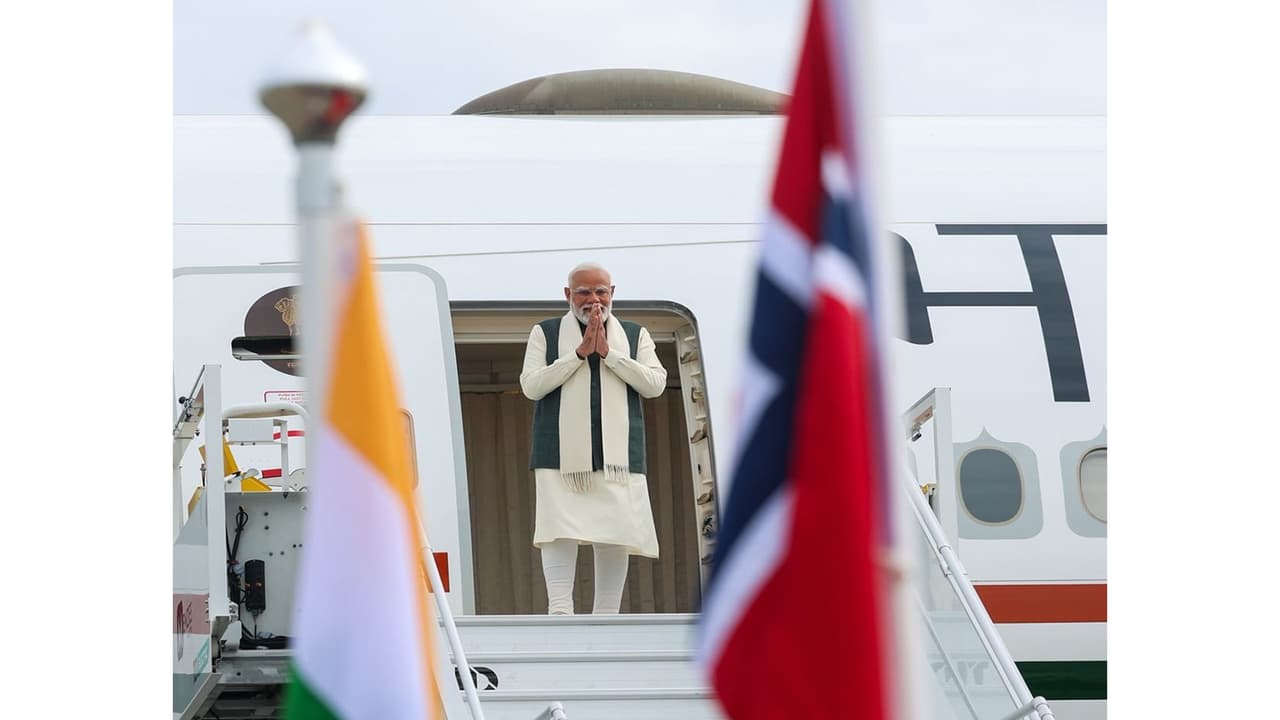 Prime Minister Narendra Modi arrives at Gardermoen Airport (Photo/X/@narendramodi) Prime Minister Narendra Modi arrives at Gardermoen Airport (Photo/X/@narendramodi)