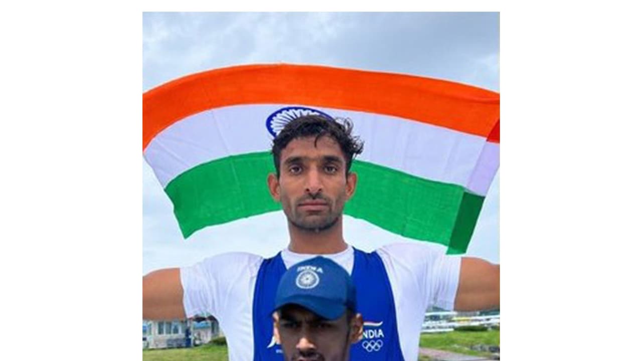 Satnam Singh and Salman Khan. (Photo/@SAIMedia on X) Satnam Singh and Salman Khan. (Photo/@SAIMedia on X)