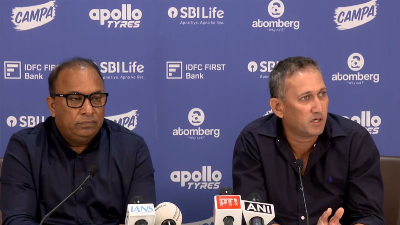 Devajit Saikia (L) and Ajit Agarkar (R). (Photo: BCCI) Devajit Saikia (L) and Ajit Agarkar (R). (Photo: BCCI)