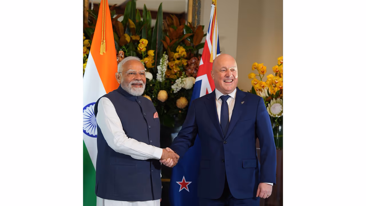 Prime Minister Narendra Modi and New Zealand Prime Minister Christopher Luxon (Photo: X@chrisluxonmp) Prime Minister Narendra Modi and New Zealand Prime Minister Christopher Luxon (Photo: X@chrisluxonmp)