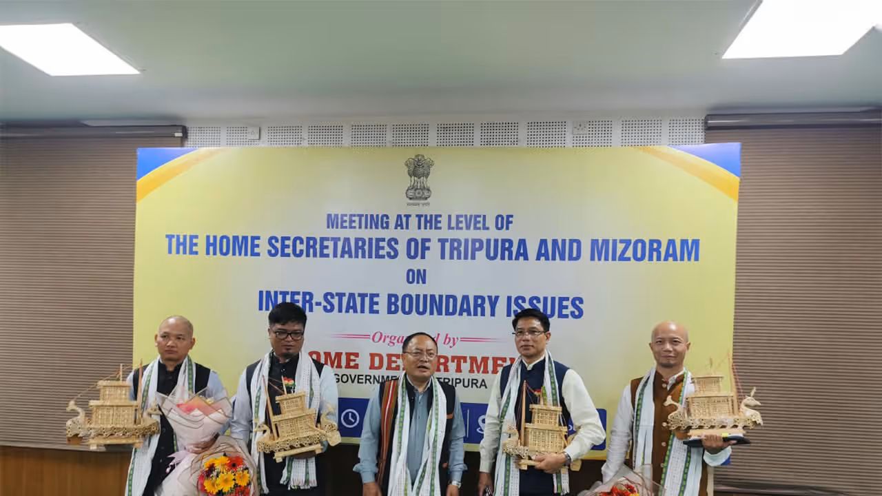 Tripura Mizoram hold meeting to discuss Inter State Border issues (Photo/ANI) Tripura Mizoram hold meeting to discuss Inter State Border issues (Photo/ANI)