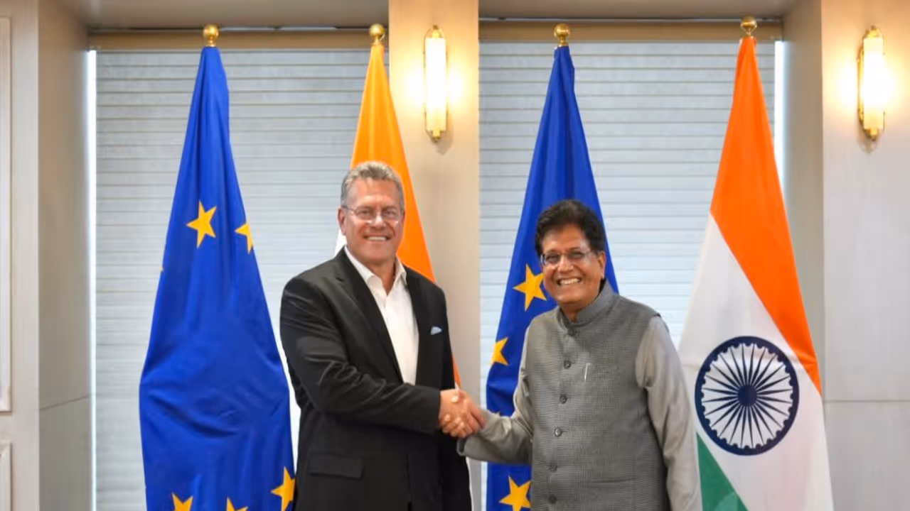European Commissioner for Trade and Economic Security, Maroš Šefčovič, meets Union Minister of Commerce, Piyush Goyal. (Photo: X/MarosSefcovic) European Commissioner for Trade and Economic Security, Maroš Šefčovič, meets Union Minister of Commerce, Piyush Goyal. (Photo: X/MarosSefcovic)
