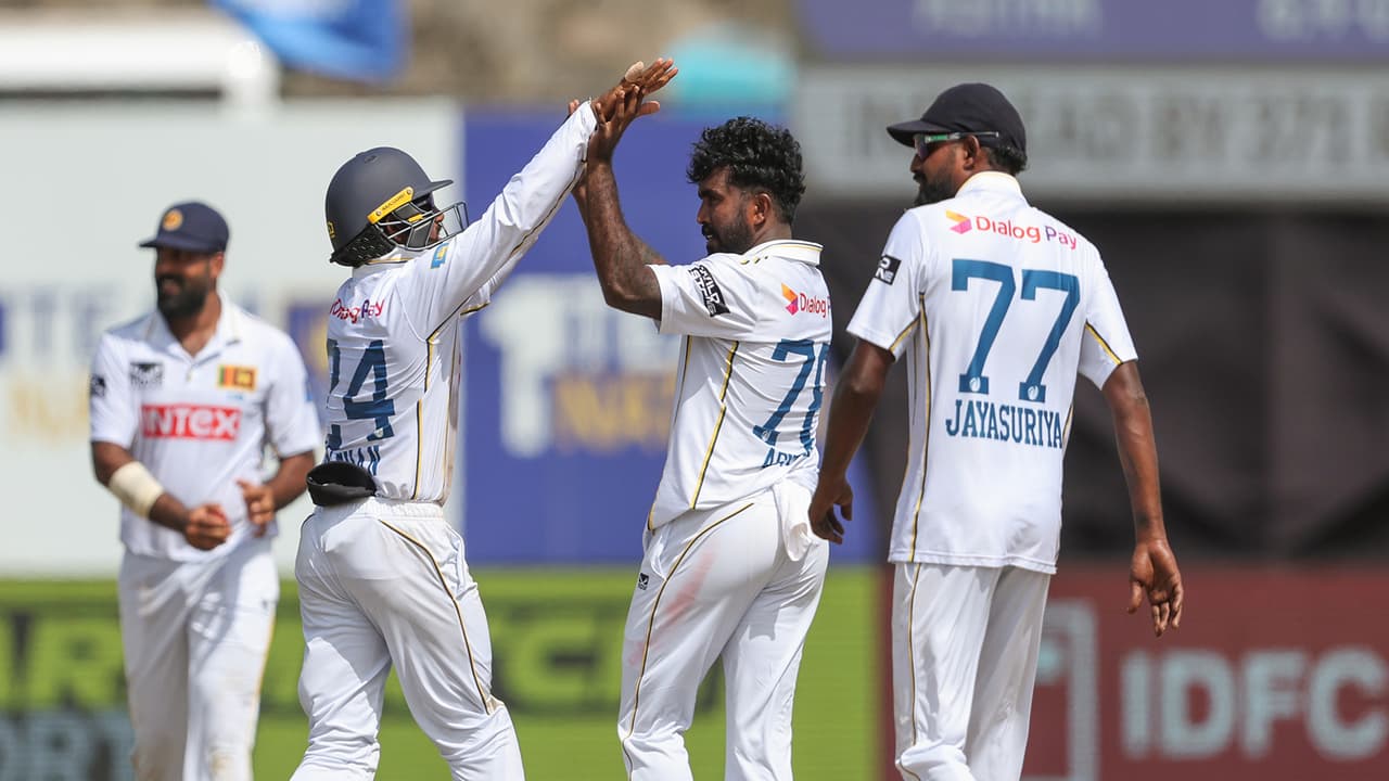 Sri Lankan cricket team players durign the recent Galle Test against India (Photo: ANI) Sri Lankan cricket team players durign the recent Galle Test against India (Photo: ANI)